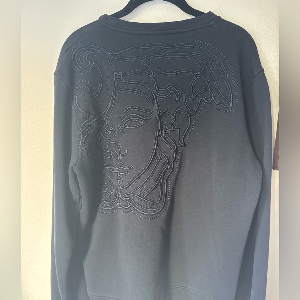 Versace Black Medusa Embroidered Crewneck Sweater